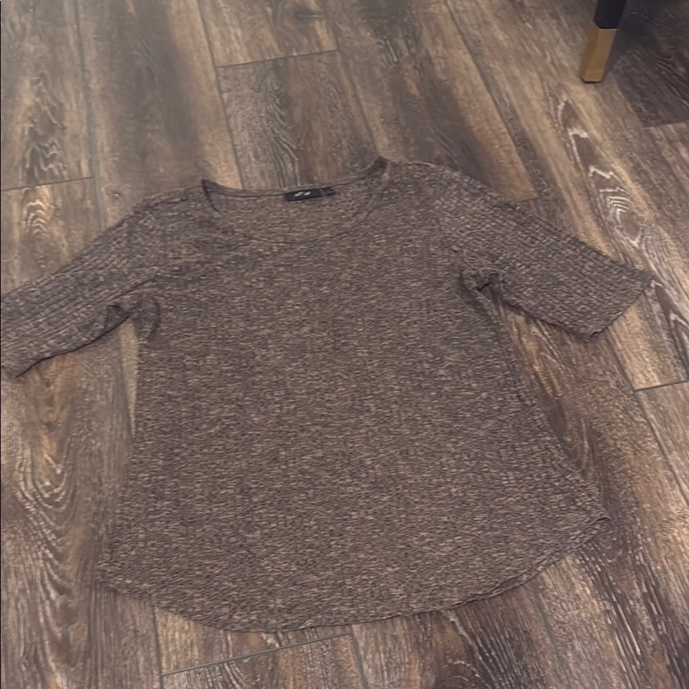 Brown Textured Knit Top